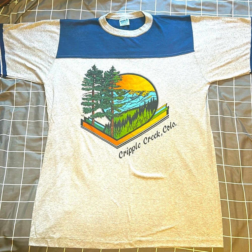 Vintage Cripple Creek, Colorado landscape T shirt XL